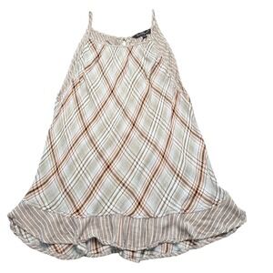 Velvet Heart XL Plaid Sleeveless Coastal Tank Blue Pink Lined Flowy Boho Top